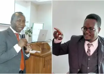 LSK North Rift branch chairman Henry Kenei (l) and lawyer Michael Wabomba Masinde.