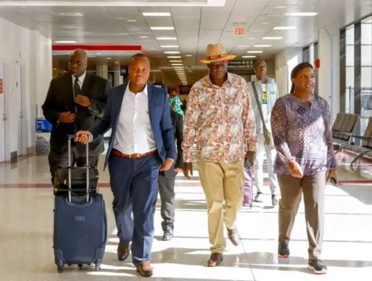 Gachagua supporters brave tight security to welcome him at JKIA