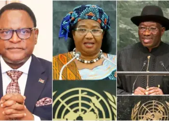 Ex-African presidents Lazarus Chakwera, Joyce Banda and Goodluck Jonathan. Photo|courtesy.