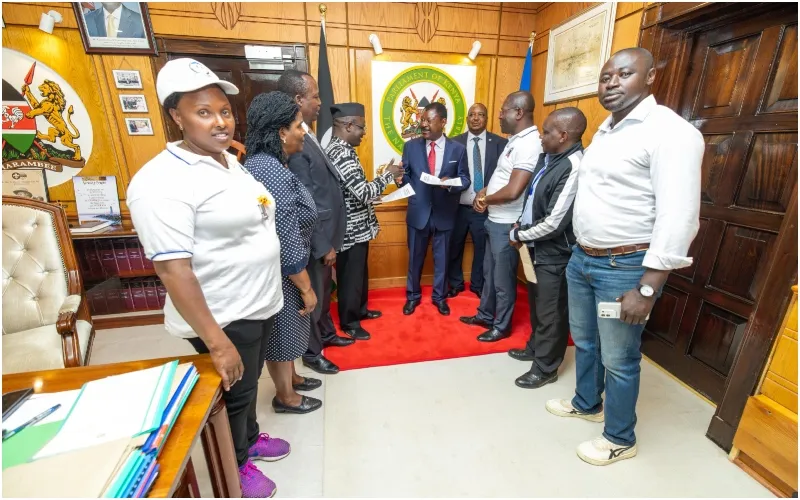 Speaker Moses Wetang'ula met leaders from UASU and KUSU. Photo|courtesy.