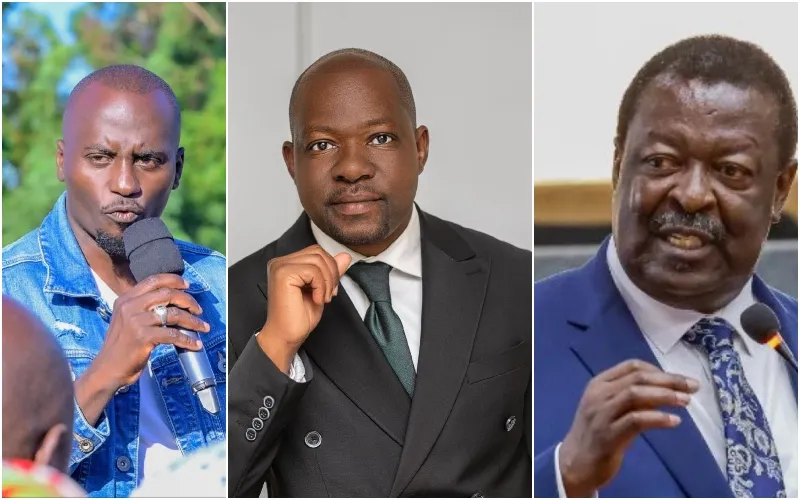MP Caleb Amisi (c) opposed the appointment of Ryan Injendi Malulu (r) as a Trade Attache in South Africa. Photo, courtesy.