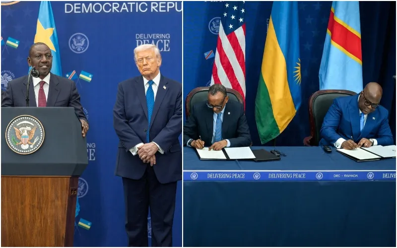The historic signing of a peace deal between President Félix Tshisekedi of the DRC and President Paul Kagame of Rwanda took place at the Donald J. Trump United States Institute of Peace in Washington, D.C. Photo, courtesy.