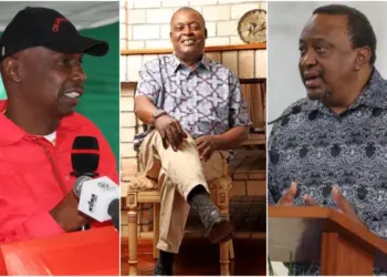 Uhuru Kenyatta and Gideon Moi condoled with the people of Lugari after Cyrus Jirongo's death. Photo, courtesy.