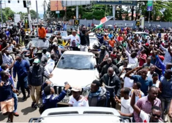 The 'Linda Mwananchi' group held a peaceful rally in Kisumu. Photo: Mulinge. Source: X.