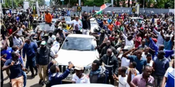 The 'Linda Mwananchi' group held a peaceful rally in Kisumu. Photo: Mulinge. Source: X.