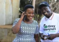 Senator Essy Okenyuri (l) met Omwamba Moronya (r), a popular, dedicated radio fan. Photo: Essy Okenyuri. Source: Facebook.
