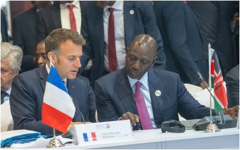Presidents Emmanuel Macron (France) and William Ruto (Kenya) during the Africa Forward Summit. Photo: William Ruto. Source: X.