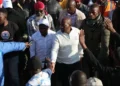 Saboti MP Caleb Amisi, flanked by his supporters, during a recent political event. Photo: Caleb Amisi. Source: Facebook.