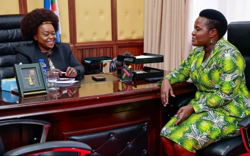 Senator Essy Okenyuri (r) described Millie Mabona Odhiambo (l) as a force to reckon with. Photo: Essy Okenyuri. Source: Facebook.