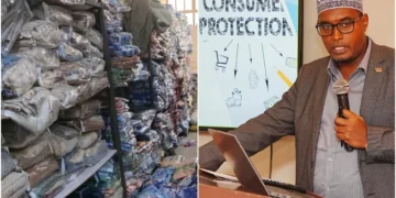 Anti-Counterfeit Authority (ACA) Director of Enforcement, Osman Yussuf (r). Photo: ACA. Source: X.