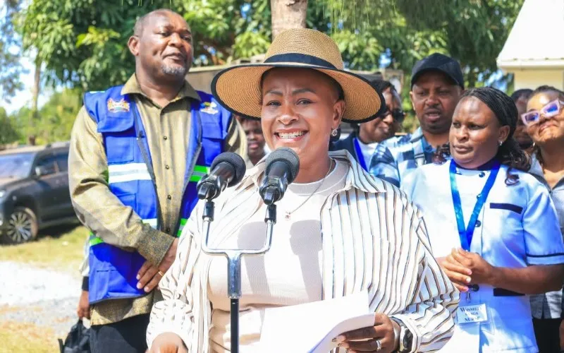 Machakos Governor Wavinya Ndeti during the official opening of the Kyaume Dispensary Maternity Wing. Photo: Wavinya Ndeti. Source: Facebook.