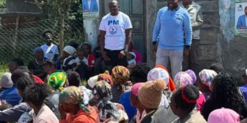 MP Caleb Amisi pitched a tent in Ol Kalou to campaign for his preferred candidate, Timothy Kariuki Kamau. Photo: Caleb Amisi. Source: Facebook.