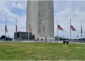 American flags fly at half-mast in honour of Senator Lindsey Graham. Photo: Department of the Interior. Source: X.
