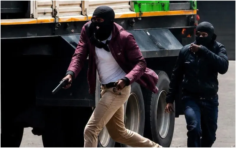 Hooded armed men captured on camera in Ol Kalou ahead of the high-stakes by-election. Photo: K.B.G. Source: X.