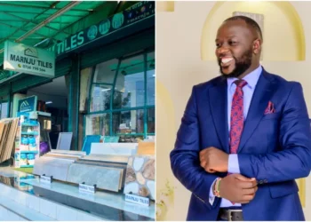 Martin Njung'e (r) started Marnju Tiles (l) in 2023 after his employer unexpectedly laid off more than half of the workforce at the company where he worked. Photo: Dennis Lubanga. Source: Original.