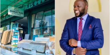 Martin Njung'e (r) started Marnju Tiles (l) in 2023 after his employer unexpectedly laid off more than half of the workforce at the company where he worked. Photo: Dennis Lubanga. Source: Original.