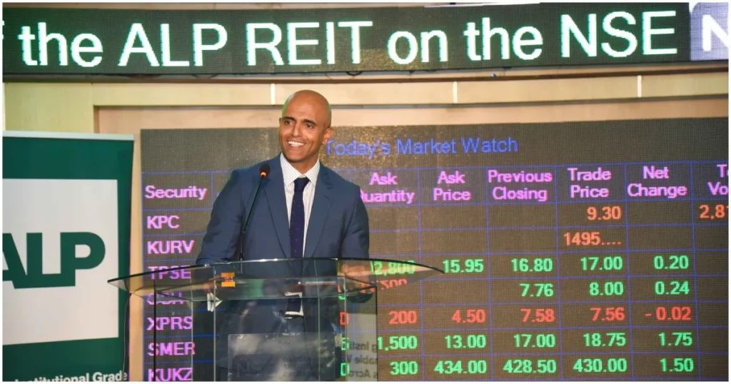 Raghav Gandhi, Chief Executive Officer of Africa Logistics Properties, during the ALP Industrial Real Estate Investment Trust (ALP REIT) listing and bell-ringing ceremony at the Nairobi Securities Exchange in Nairobi on Wednesday, 11th March 2026. Photo: Dennis Lubanga. Source: Original.