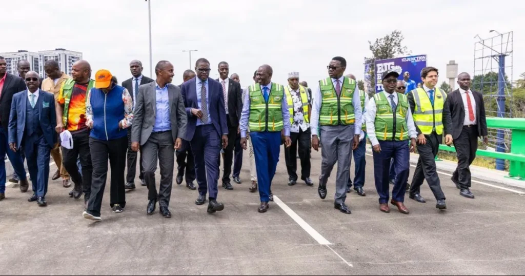 President William Ruto during the opening of the 820-metre Ngong Road-Naivasha Road Flyover. Photo: William Samoei Ruto. Source: Facebook.