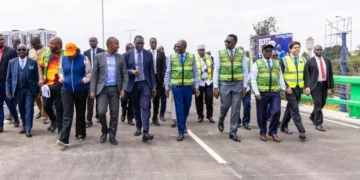 President William Ruto during the opening of the 820-metre Ngong Road-Naivasha Road Flyover. Photo: William Samoei Ruto. Source: Facebook.
