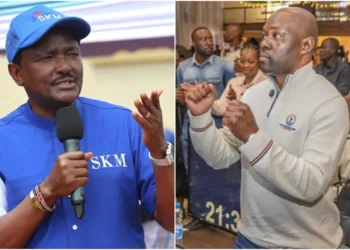 MP Caleb Amisi (R) strongly rejected Linda Mwananchi's endorsement of Kalonzo Musyoka (L). Photo collage ~ courtesy.