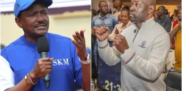 MP Caleb Amisi (R) strongly rejected Linda Mwananchi's endorsement of Kalonzo Musyoka (L). Photo collage ~ courtesy.
