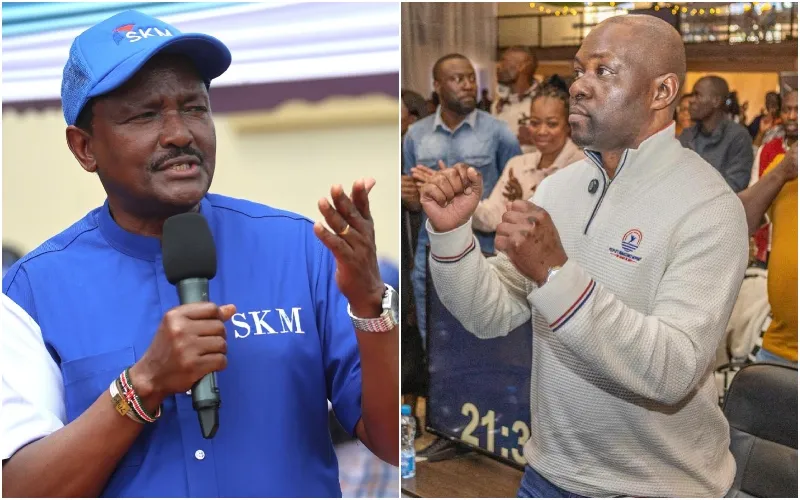 MP Caleb Amisi (R) strongly rejected Linda Mwananchi's endorsement of Kalonzo Musyoka (L). Photo collage ~ courtesy.