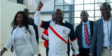 MP Caleb Amisi (c) during his arrival for the PM Party NDC at ASK Dome, Jamhuri. Photo: Caleb Amisi. Source: X.
