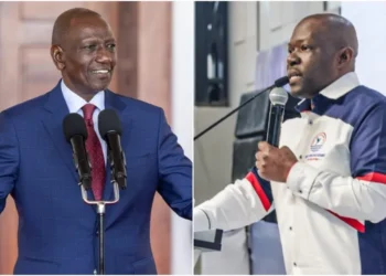 President William Ruto (l) with Saboti MP Caleb Amisi (r). Photo collage ~ courtesy.
